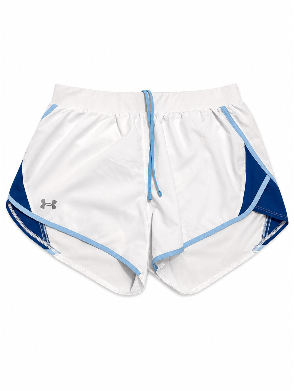 Under Armour Women's White and Blue HeatGear Athletic Shorts Large